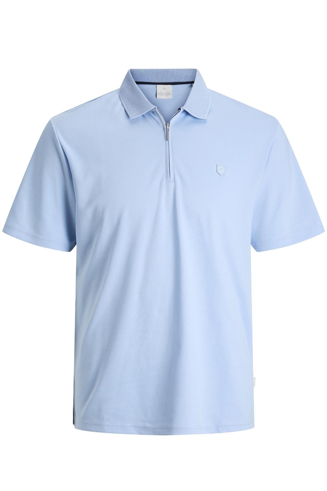 JPRRODNEY SS ZIP POLO STYD SS25 12286330 Chambray Blue